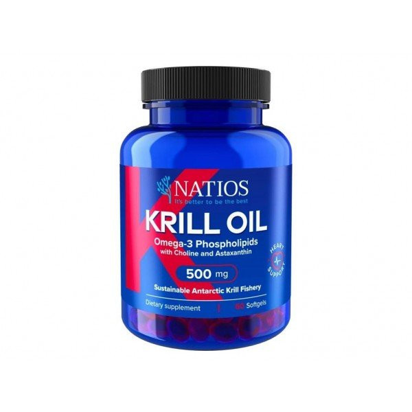 NATIOS Krill Oil - Olej z antarktického krilu s astaxantinem 500 mg, 60 kapslí