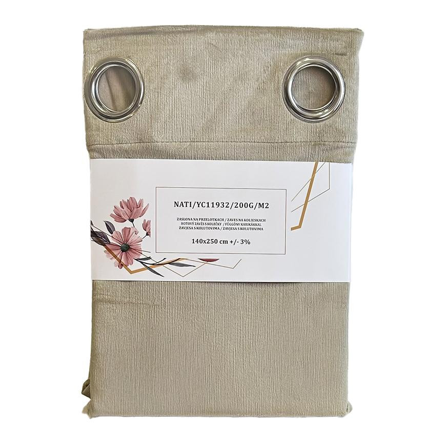 Závěs s oky YC11932/200G/006/140x250 cm béžový