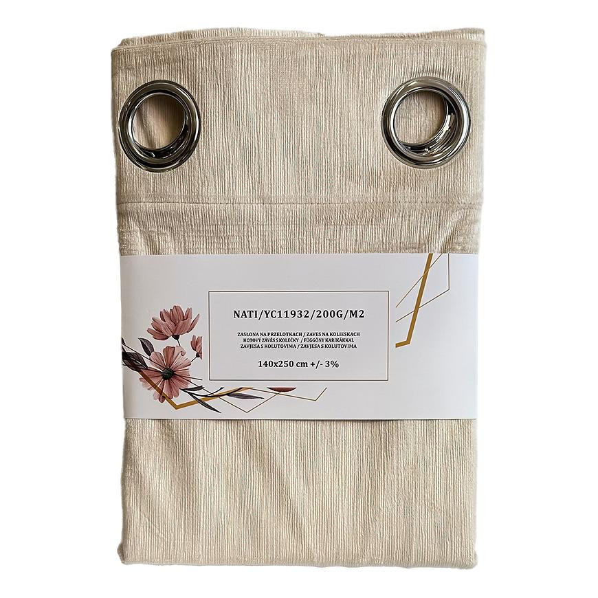 Závěs s oky YC11932/200G/027/140x250 cm béžový