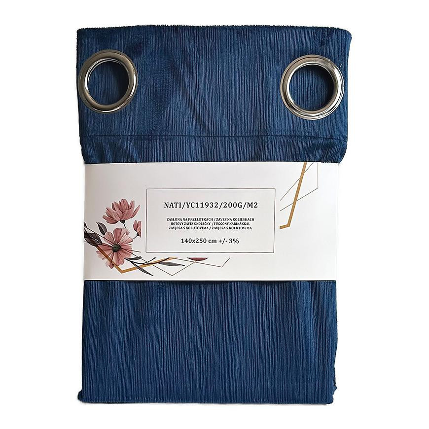 Závěs s oky YC11932/200G/059/140x250 cm modrý