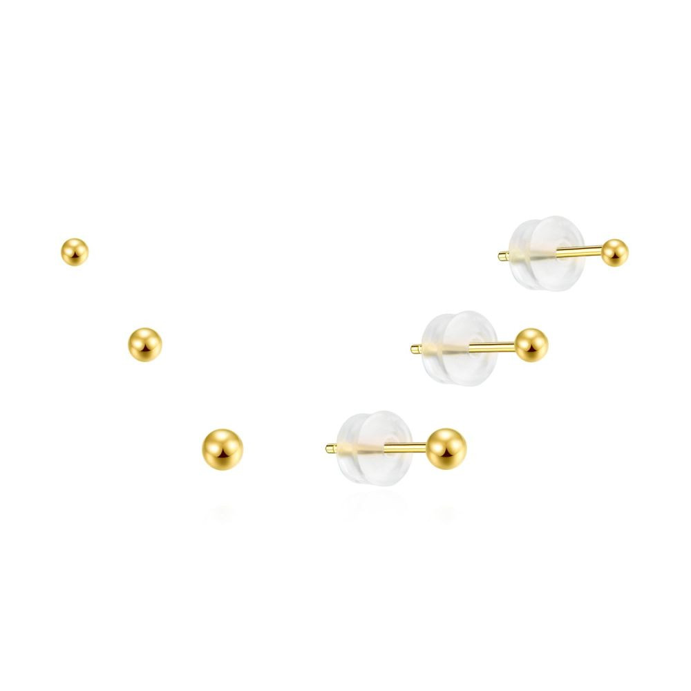 MOISS Pozlacená sada minimalistických náušnic E0004639 (3 páry náušnic)