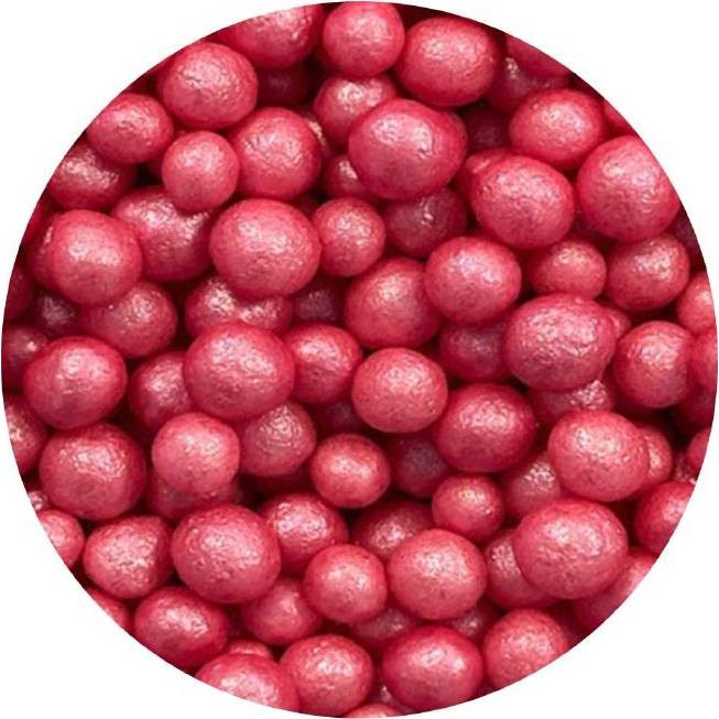 Cukrovo-rýžové perly tmavě růžové 7mm 80g - I LOVE CAKES