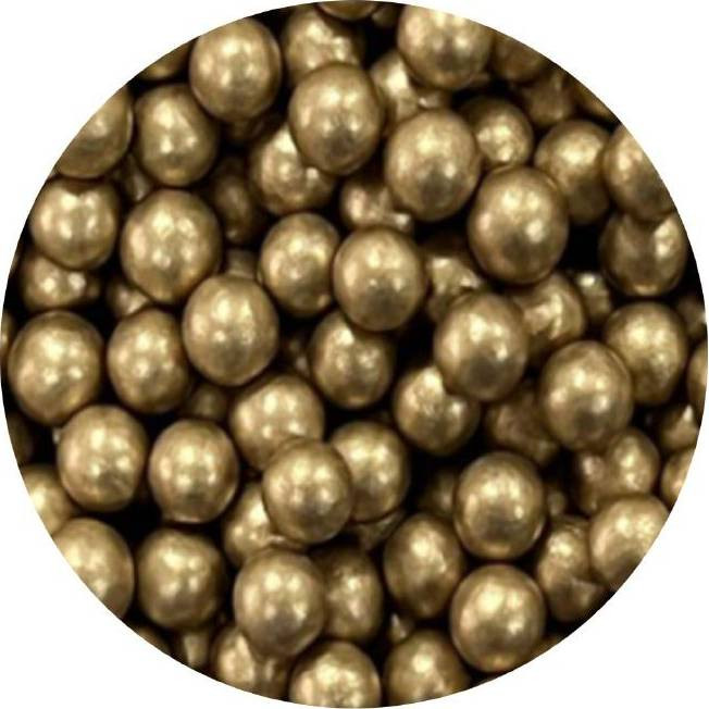 Cukrové perličky metalické zlaté 7mm 80g - I LOVE CAKES