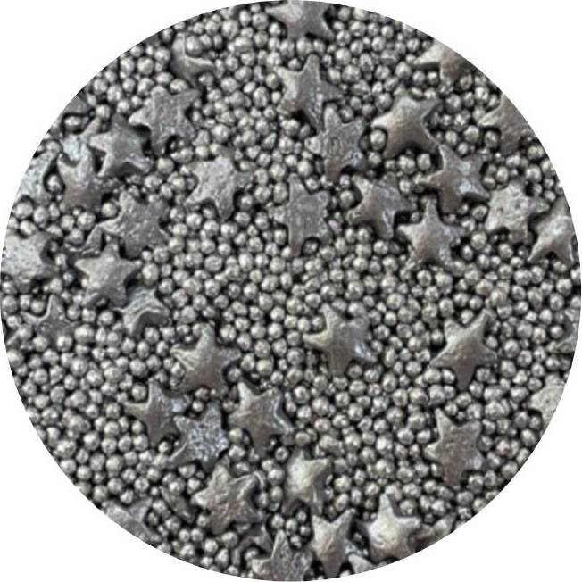 Cukrové zdobení stříbrné hvězdy 1kg - I LOVE CAKES