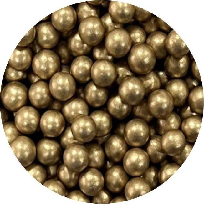 Cukrové perly zlaté metalické 7mm 1kg - I LOVE CAKES