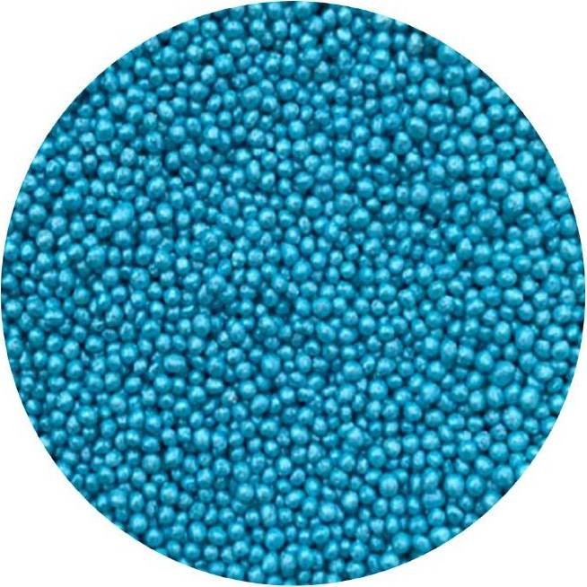 Cukrové perličky modré světle metalické 2mm 1kg - I LOVE CAKES