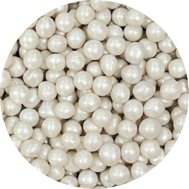 Cukrovo-rýžové perly bílé perleťové 7mm 1kg - I LOVE CAKES