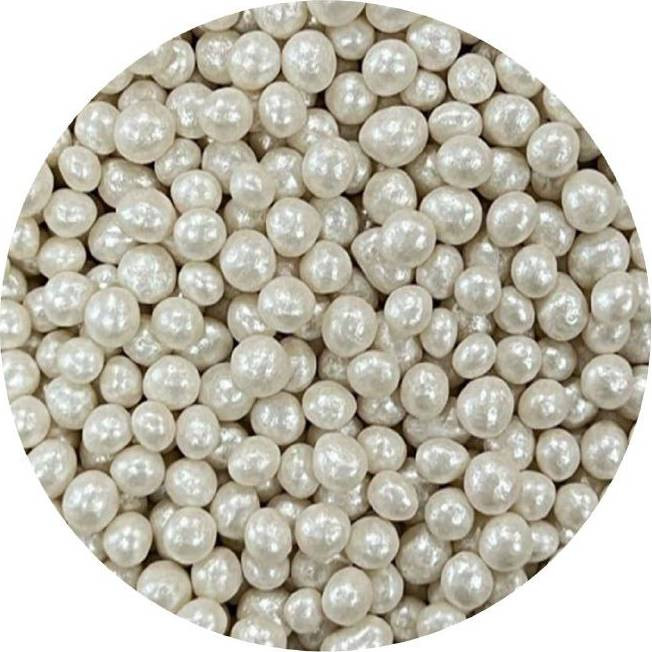 Cukrovo-rýžové perly bílé perleťové 5mm 1kg - I LOVE CAKES