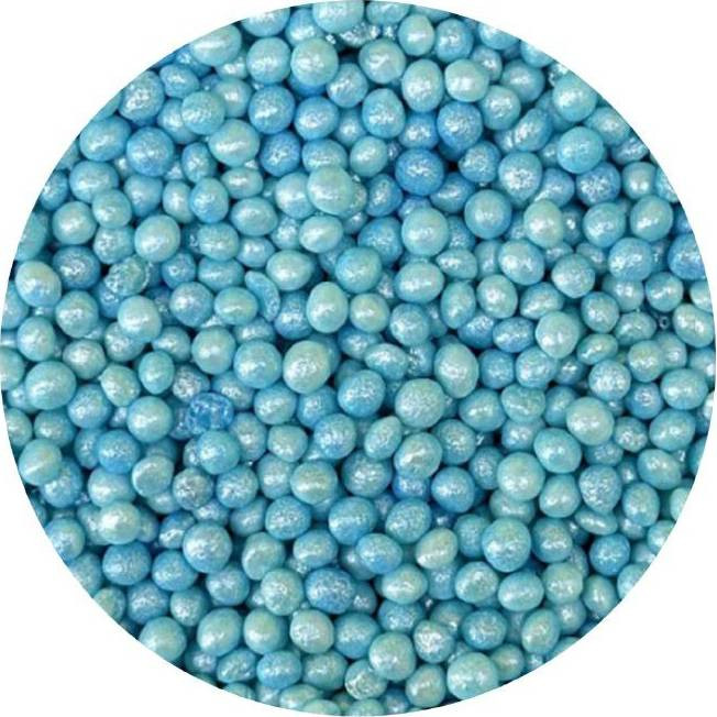 Cukrovo-rýžové perly modře perleťové 3-4mm 1kg - I LOVE CAKES