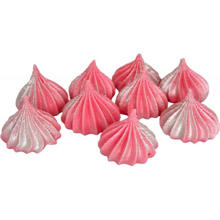 Mini pusinky růžové se stříbrnými třpytkami 9ks - I LOVE CAKES