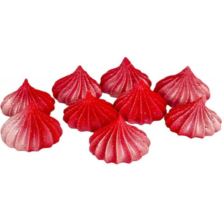 Mini pusinky červené se stříbrnými třpytkami 9ks - I LOVE CAKES