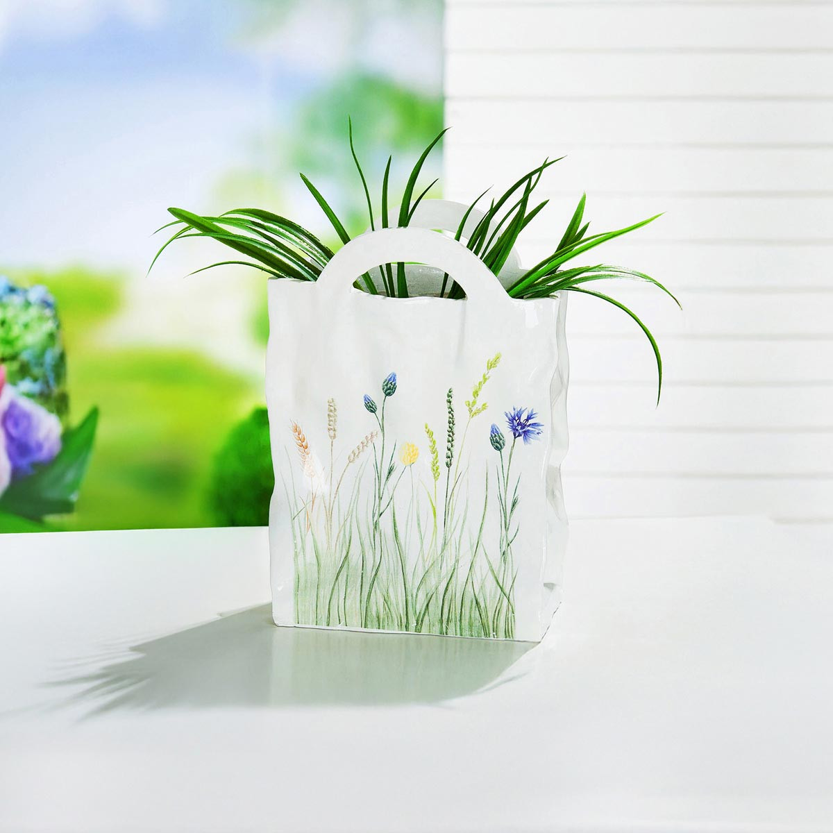 Weltbild Dekorační květináč Taška s květy