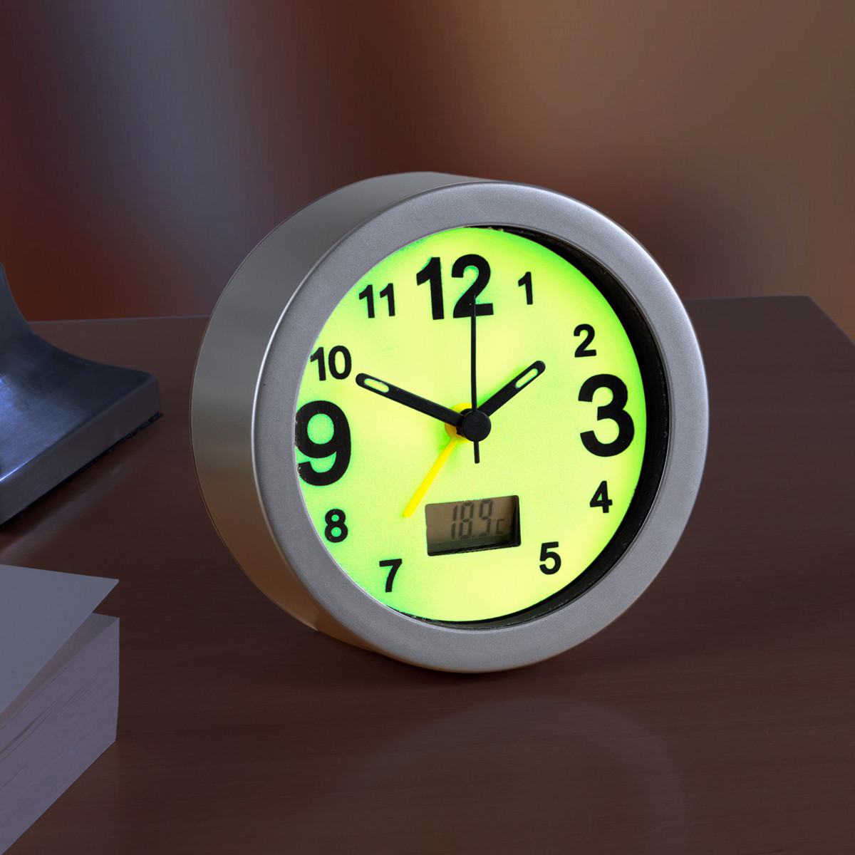 WENKO Budík svítící ve tmě kulatý