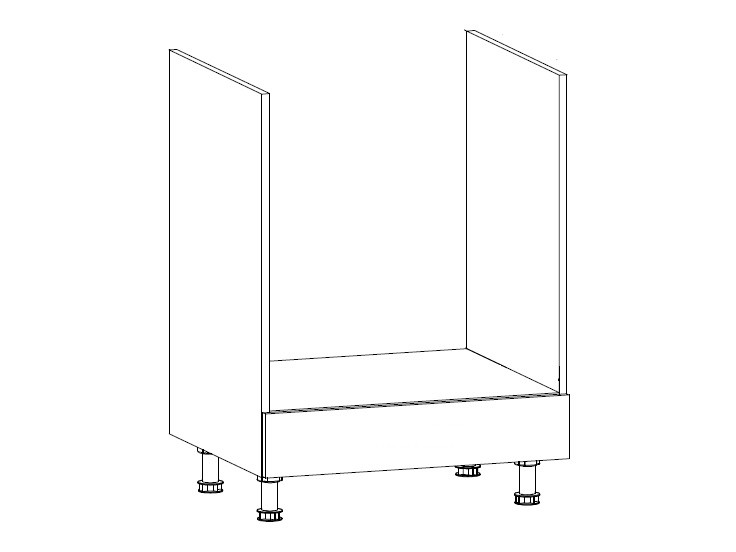 MISAEL skříňka na vestavnou troubu D60ZK, korpus bílý, dvířka borovice andersen