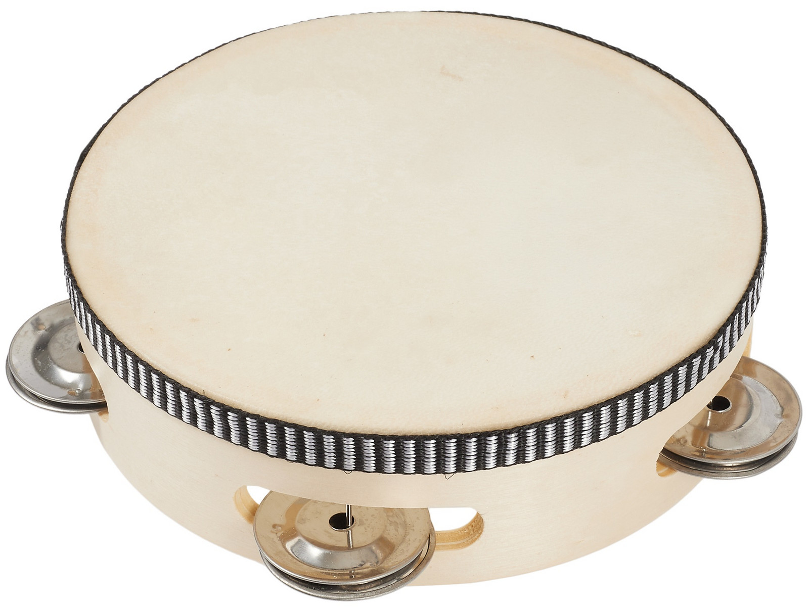 PP World Percussion Wooden Tambourine ~ 15cm Natural