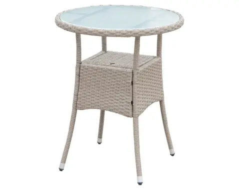 Kulatý zahradní stolek Alford, 60 cm, béžový