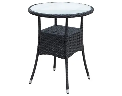 Kulatý zahradní stolek Alford, 60 cm, černý