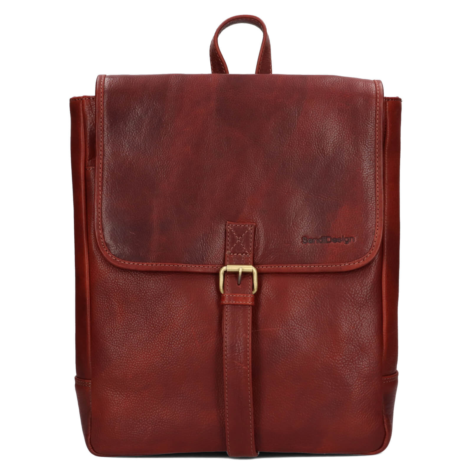 Trendy kožený batoh SendiDesign Monsa - hnědá