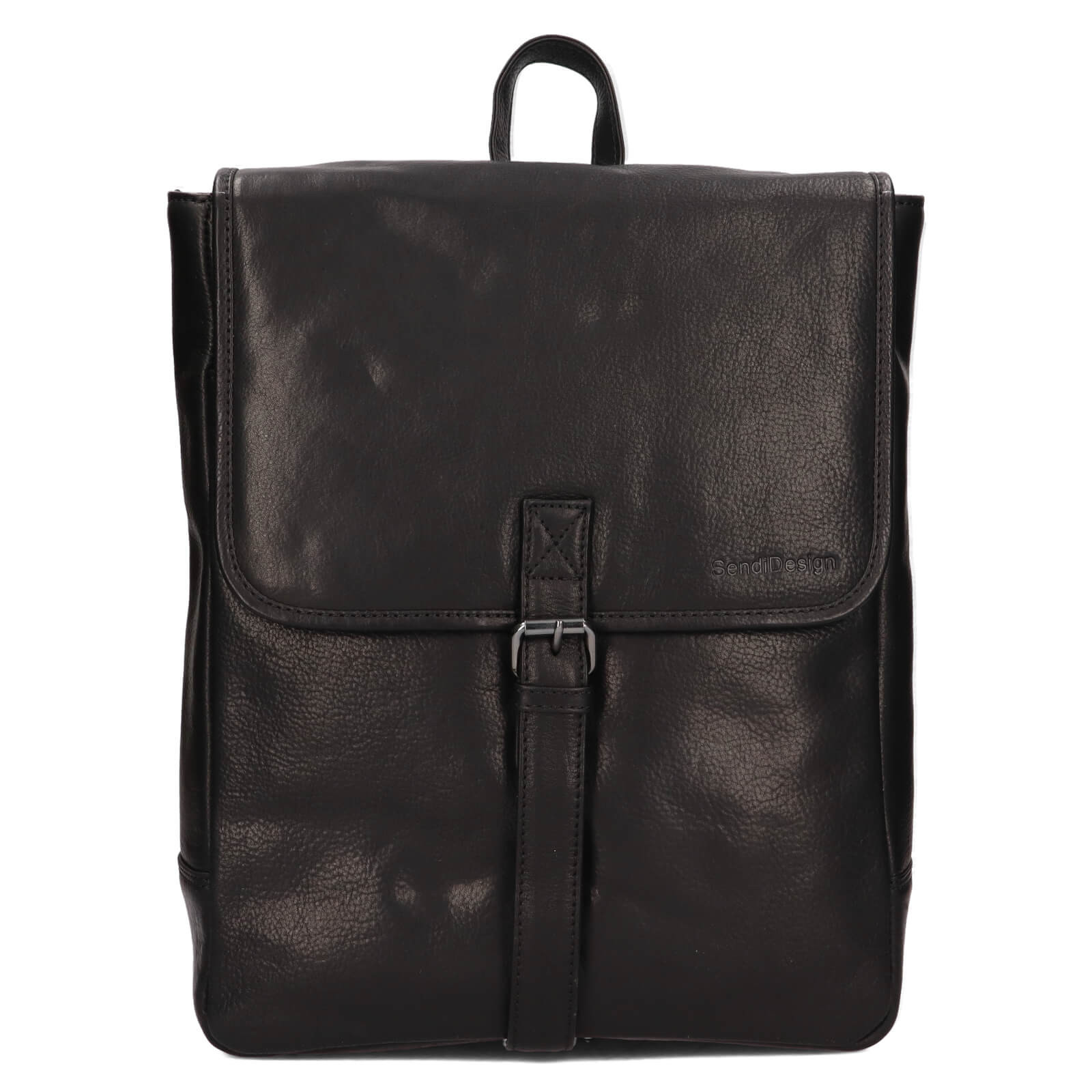 Trendy kožený batoh SendiDesign Monsa - černá