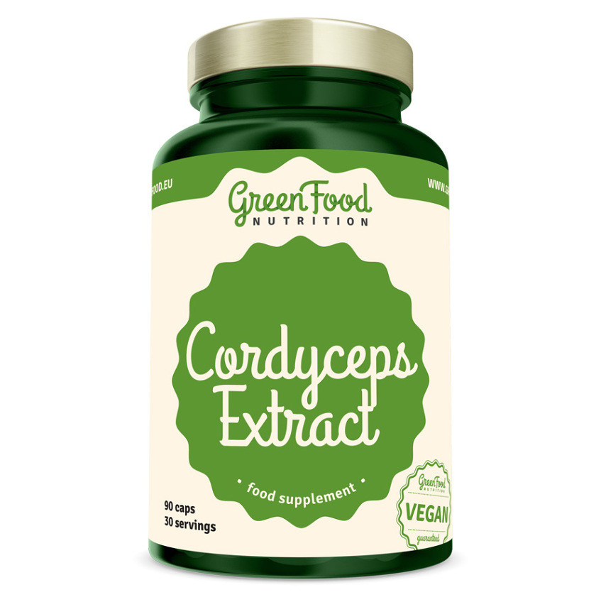 GREENFOOD NUTRITION Cordyceps Extract 90 kapslí, poškozený obal