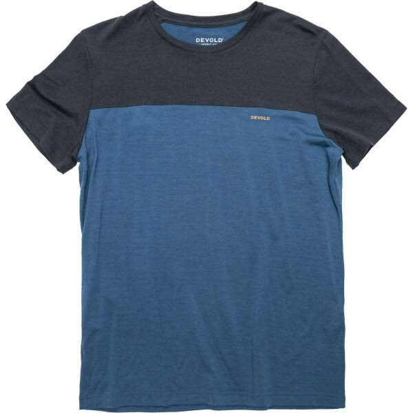 Devold CLASSIC LINEAR Pánské merino triko, modrá, velikost