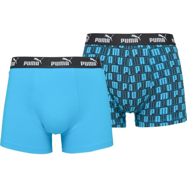 Puma ELEMENTS MEN PRINTED BOXERS 2P Pánské boxerky, tmavě modrá, velikost