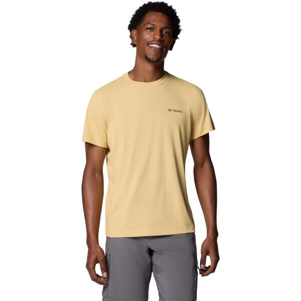 Columbia ZERO RULES LIGHT SS GRAPHIC CREW Pánské triko, žlutá, velikost