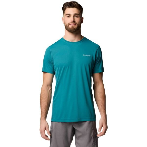 Columbia ZERO RULES LIGHT SS GRAPHIC CREW Pánské triko, tyrkysová, velikost