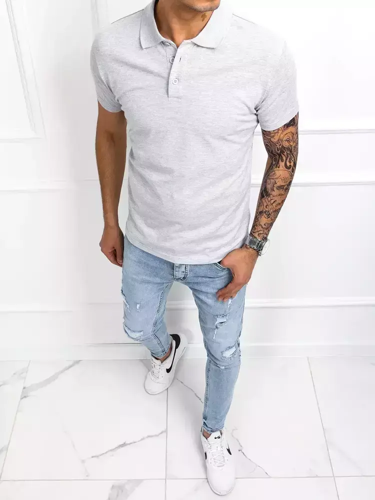 Pánské polo tričko světle šedé Dstreet