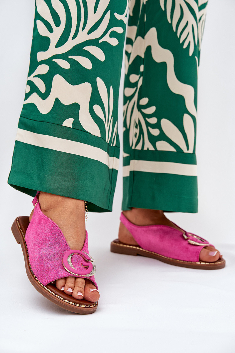 Boto Ploché sandály s ozdobou růžové Haliones