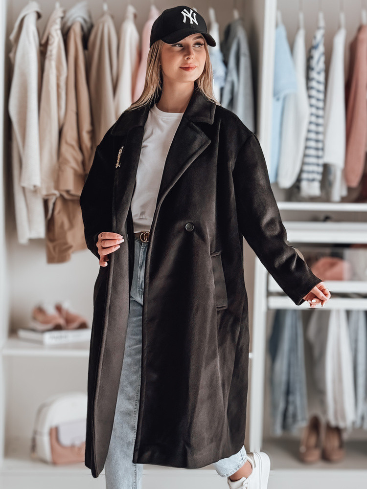 Płaszcz damski przejściowy oversize LORINESS czarna Dstreet