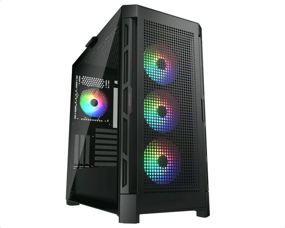 COUGAR PC skříň AIRFACE PRO RGB Black Mid Tower Airflow Panel 3 x 120mm ARGB Fans 1x 120mm ARGB Fan TG Left Panel, CGR-5AD1B-AIR-RGB