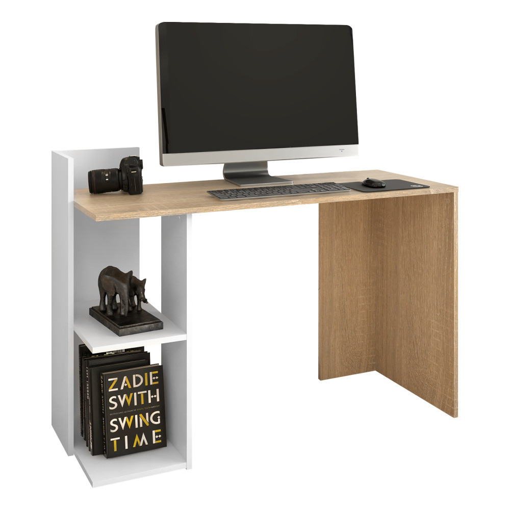 Kondela PC stůl, dub sonoma/bílá, ZINO NEW