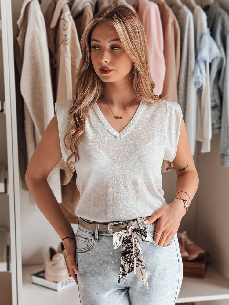 Bluzka damska one size krótka SELFINA popielaty Dstreet