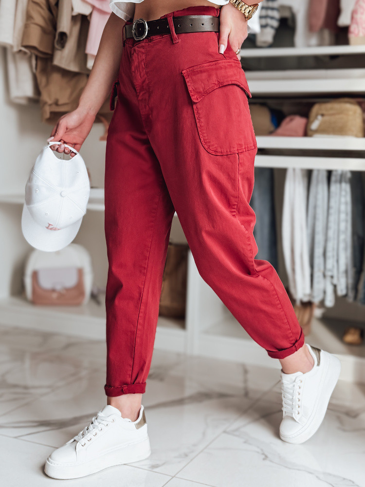 Spodnie damskie baggy GOTRENDI bordowy Dstreet