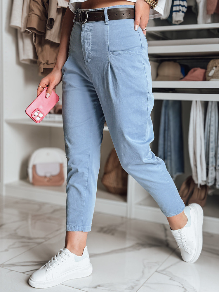 Spodnie damskie chinosy CHINOSKA niebieskie Dstreet