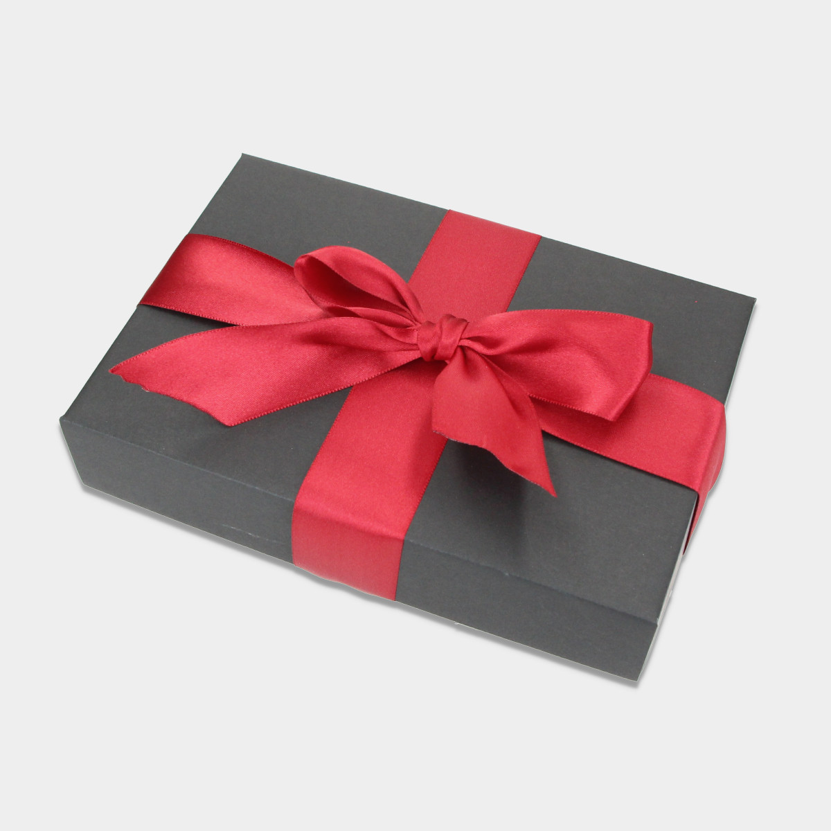 Dárková krabička na peněženku černá, bordó stuha