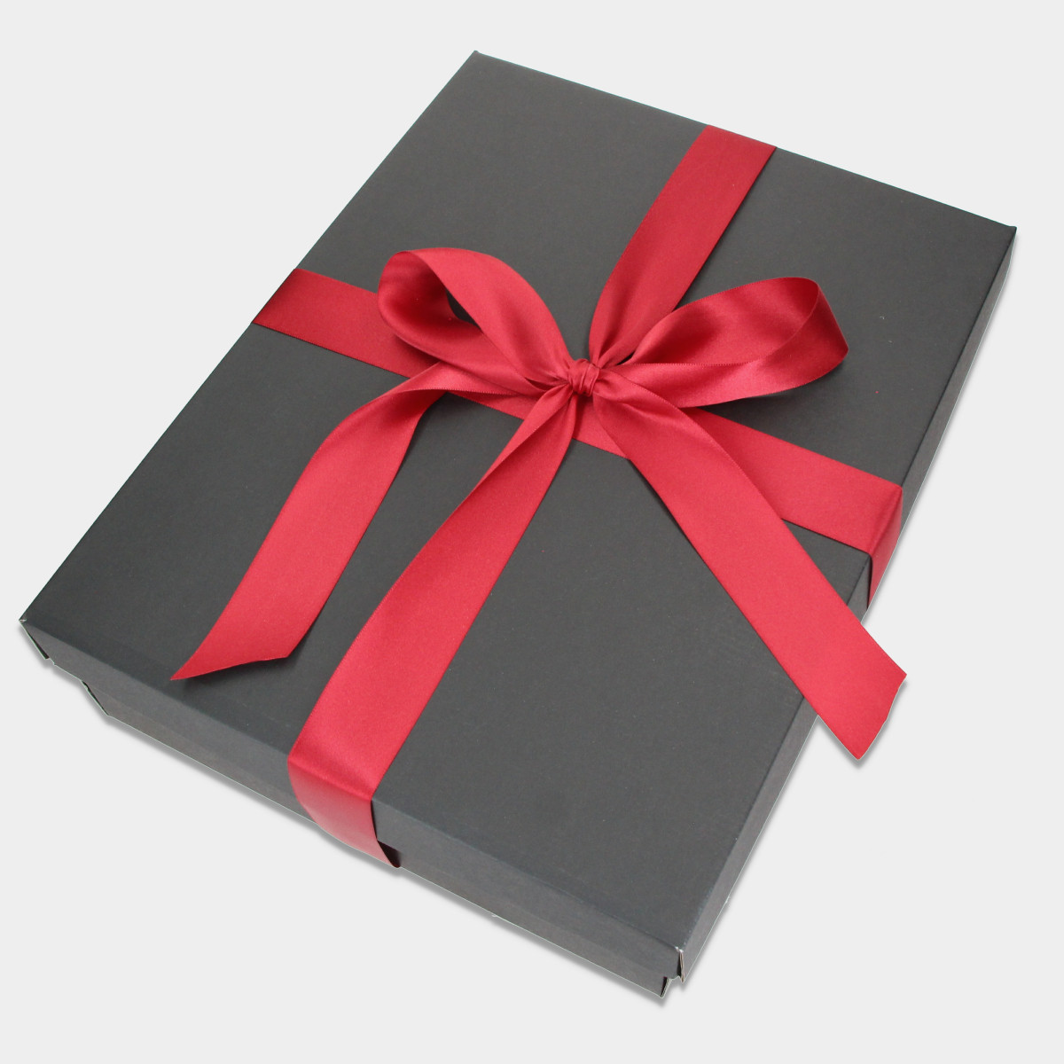 Dárková krabička na psaníčka a malé kabelky černá, bordó stuha