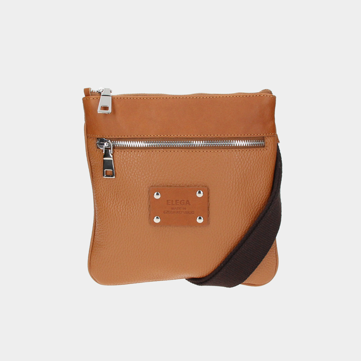ELEGA Malá crossbody placka Gery koňak
