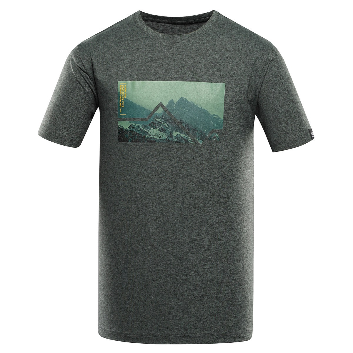 Pánské melírované triko z recyklovaného materiálu alpine pro goraf 2 zelená xs