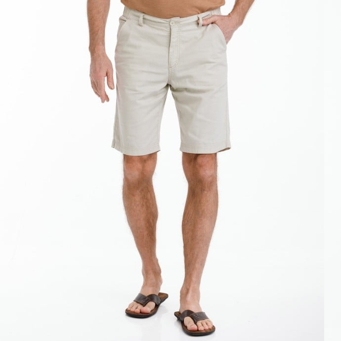 Bushman Pánské lněné kraťasy Bissau, stone 46