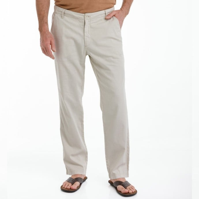 Bushman Pánské lněné kalhoty Birsay, stone 46