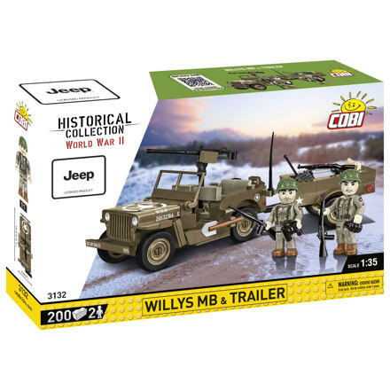 Cobi II WW Willys MB s přívěsem