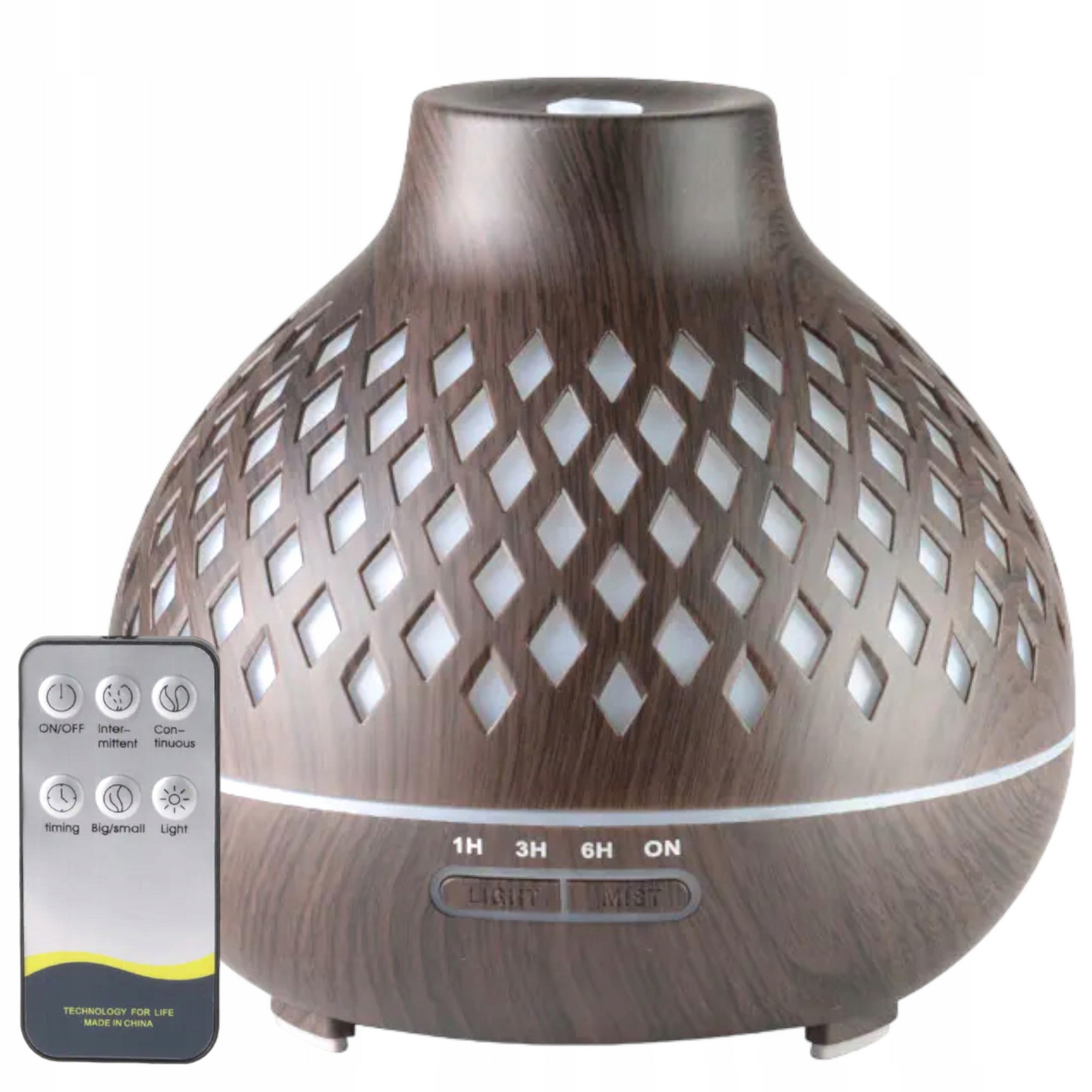 Aroma difuzér zvlhčovač vzduchu vzduchu spa 10 dark wood 400 ml časovač