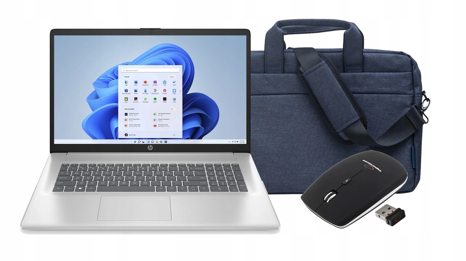 Sada Hp 17-cn Mouse Taška Core 5 120U 32GB 1TB FullHD Win 11 Pro Stříbrná