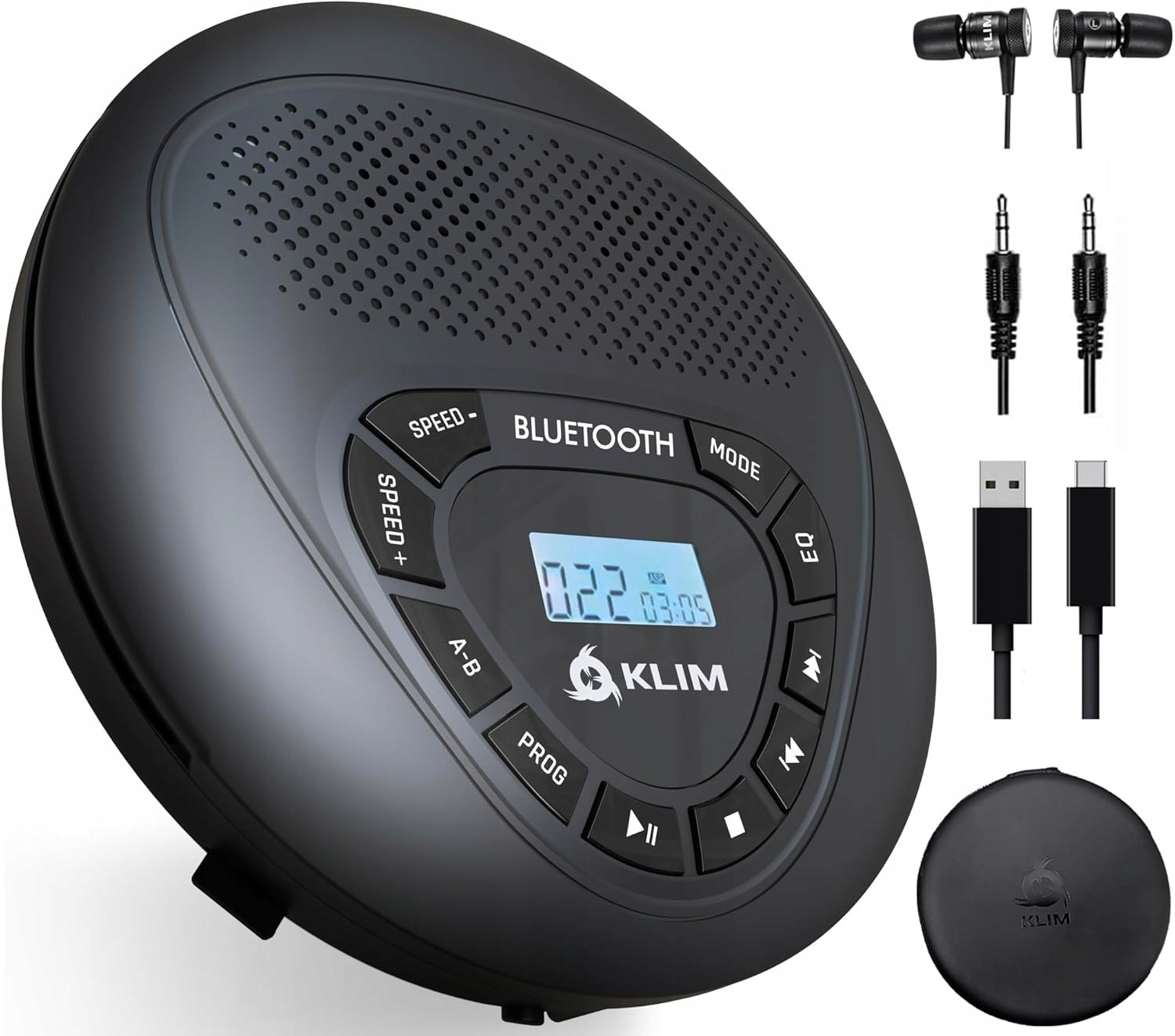 Klim Přehrávač CD Reproduktor| Bluetooth Do Auta MP3 Akumulátor