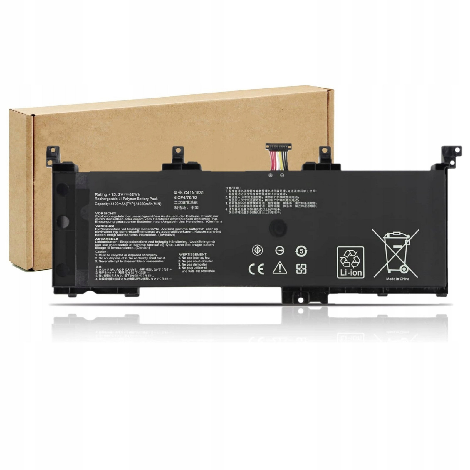 Baterie Pro Notebook Asus C41N1531 Li-Polymer 15,2V Nejvyšší Kvalita