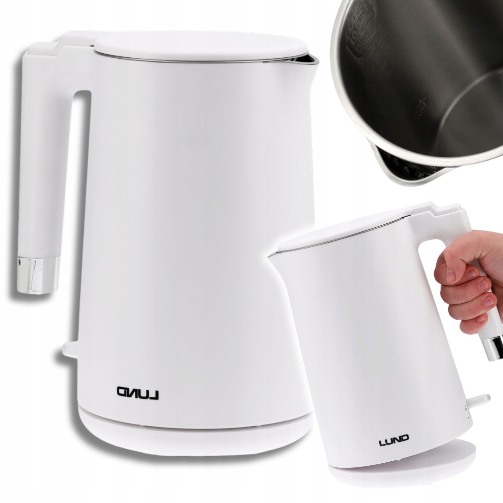 Bílá Elektrická Konvice s dvojitou stěnou 2200 W