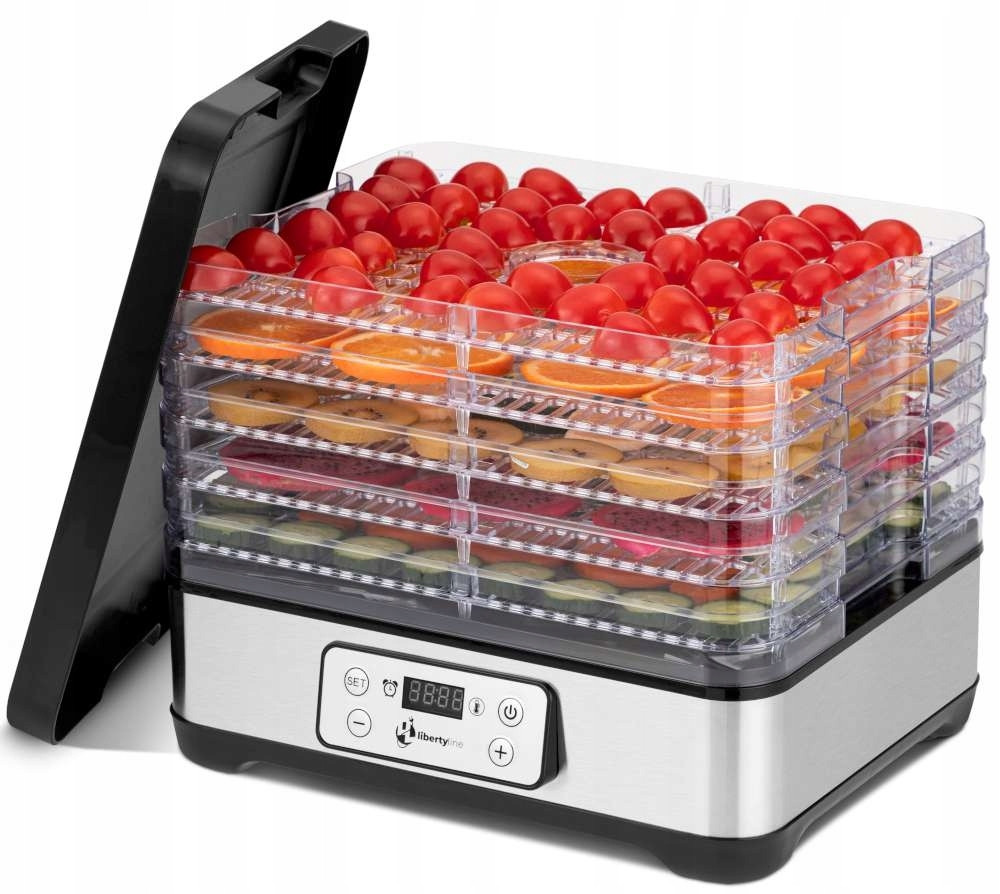 Velká Sušička Hub Ovoce Zeleniny Masa Potravin Časovač Termocirkulace Inox