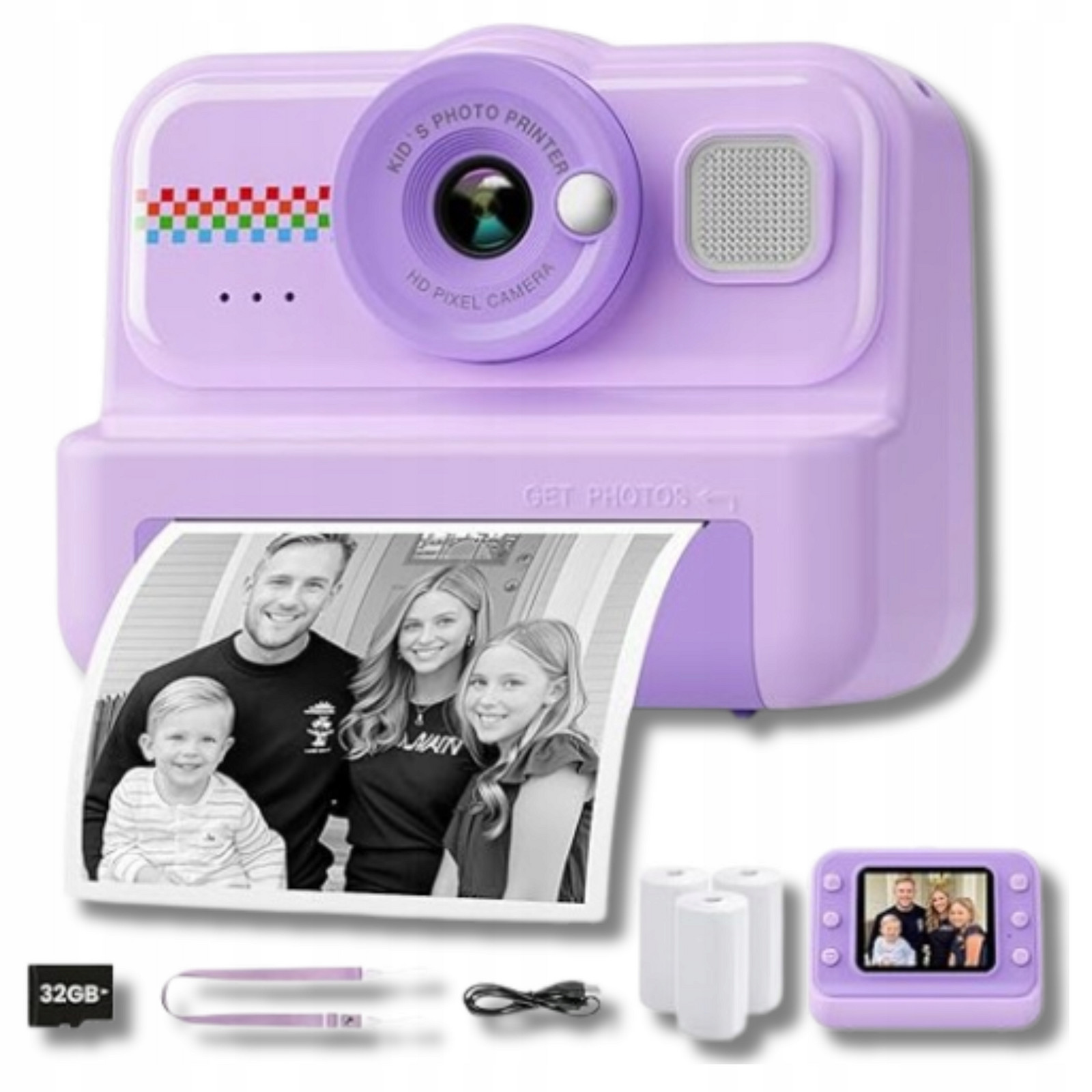 Instantní fotoaparát Termálního tisku pro děti Ala Instaks 32 Gb Fialová